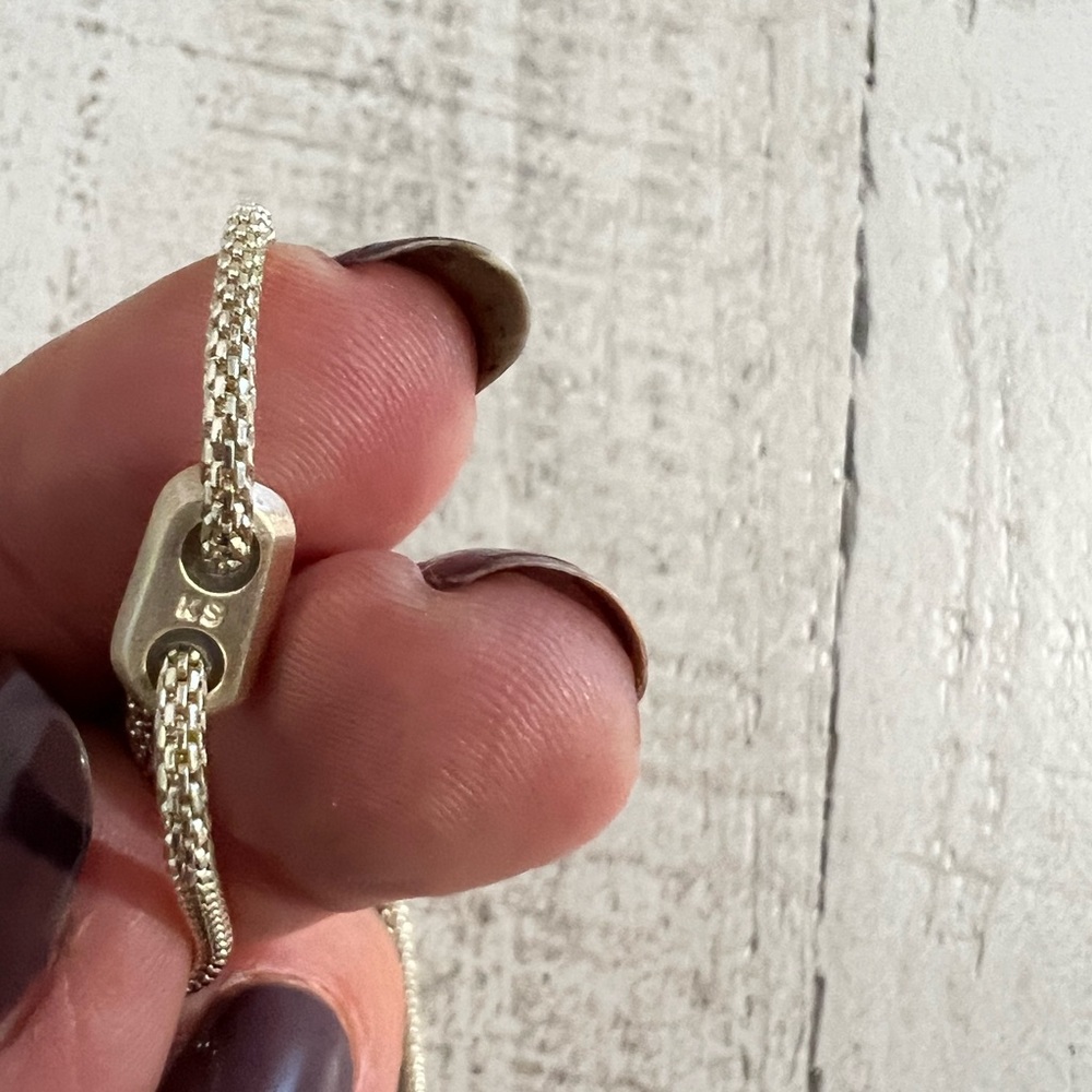 Kendra Scott pink Inez gold adjustable necklace. - Picture 4 of 6